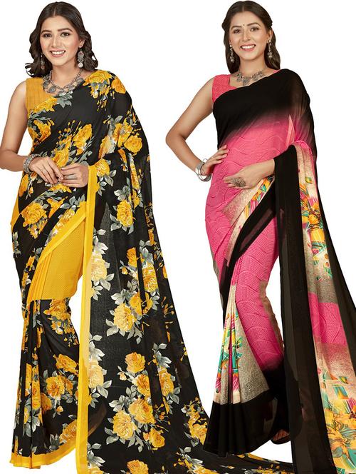 multi colored georgette ready to wear saree with blouse - 21480320 - Very Small Image - 1