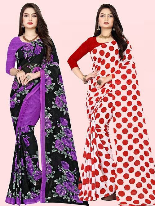 multi colored georgette ready to wear saree with blouse - 21480325 - Very Small Image - 1