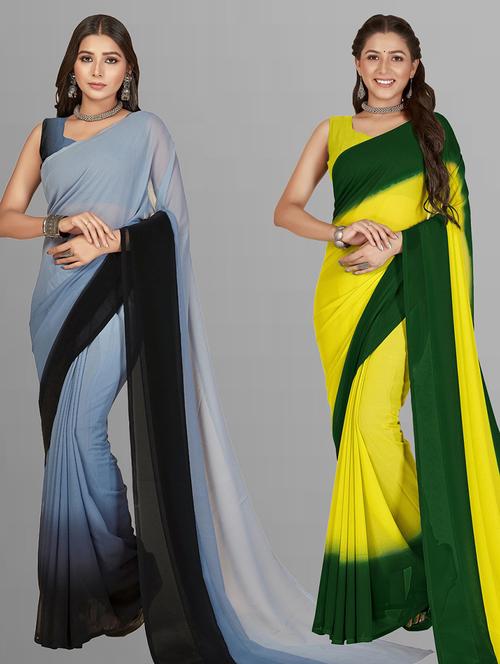 multi colored georgette ready to wear saree with blouse - 21480336 - Very Small Image - 1