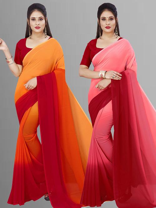 multi colored georgette ready to wear saree with blouse - 21480342 - Very Small Image - 1
