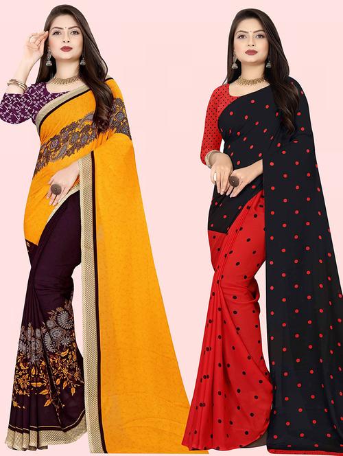 multi colored georgette ready to wear saree with blouse - 21480347 - Very Small Image - 1