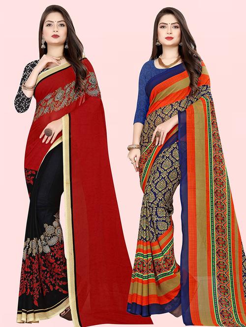 multi colored georgette ready to wear saree with blouse - 21480351 - Very Small Image - 1