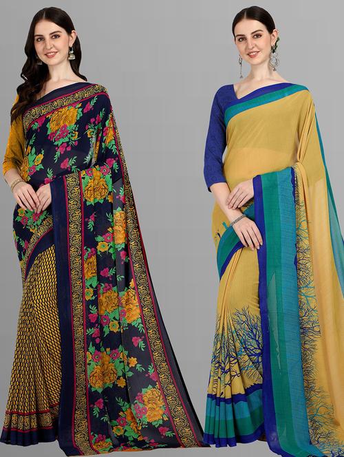 multi colored georgette ready to wear saree with blouse - 21480354 - Very Small Image - 1