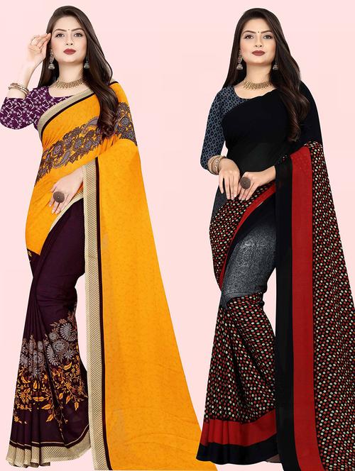 multi colored georgette ready to wear saree with blouse - 21480359 - Very Small Image - 1