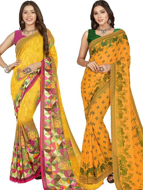 multi colored georgette ready to wear saree with blouse - 21480361 - Very Small Image - 1
