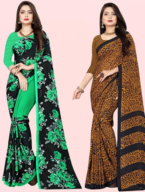 multi colored georgette ready to wear saree with blouse - 21480367 - Very Small Image - 1