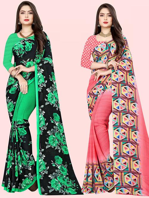multi colored georgette ready to wear saree with blouse - 21480369 - Very Small Image - 1