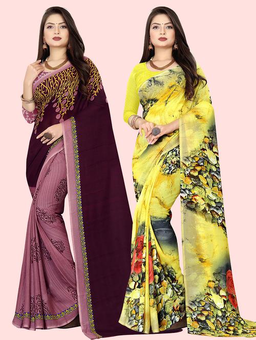 multi colored georgette ready to wear saree with blouse - 21480506 - Very Small Image - 1