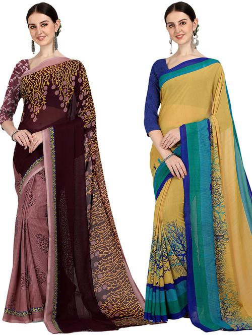 multi colored georgette ready to wear saree with blouse - 21480507 - Very Small Image - 1