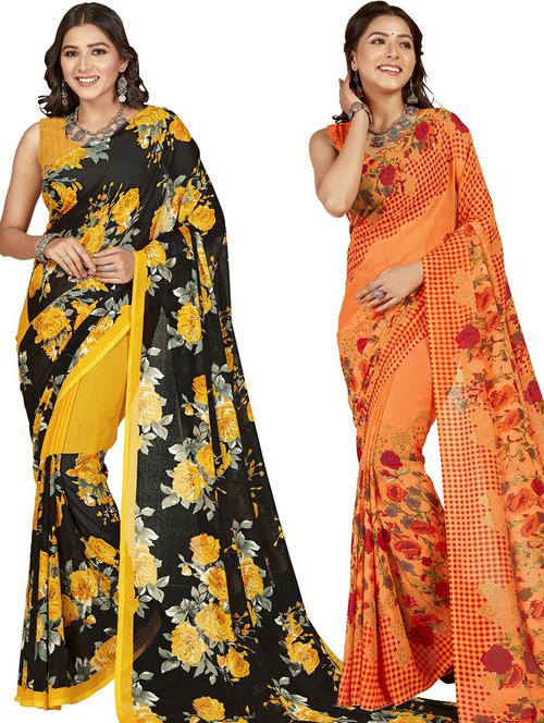 multi colored georgette ready to wear saree with blouse - 21480509 - Very Small Image - 1