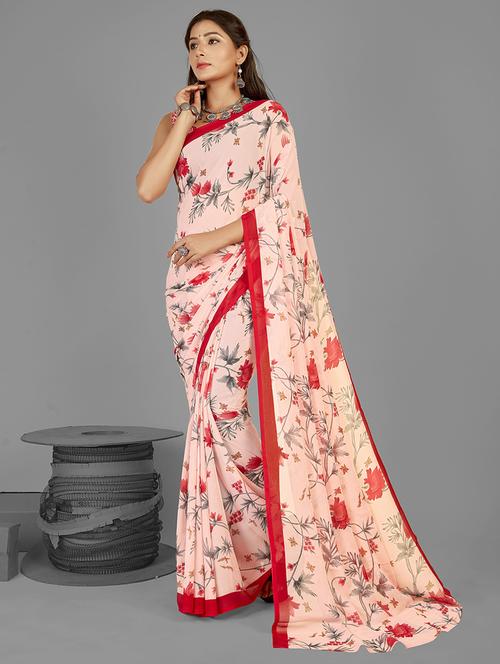 women casual wear georgette saree with blouse - 21480594 - Very Small Image - 1