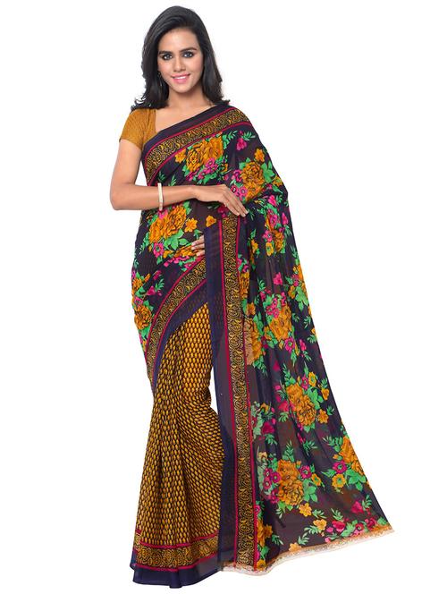 women casual wear georgette saree with blouse - 21480605 - Very Small Image - 1