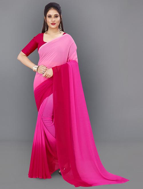 women casual wear georgette saree with blouse - 21480618 - Very Small Image - 1