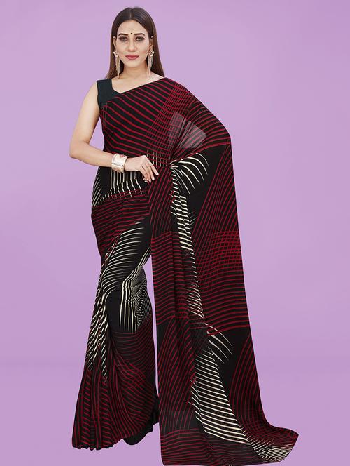 women casual wear georgette saree with blouse - 21480619 - Very Small Image - 1