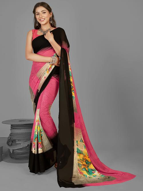 women casual wear georgette saree with blouse - 21480624 - Very Small Image - 1