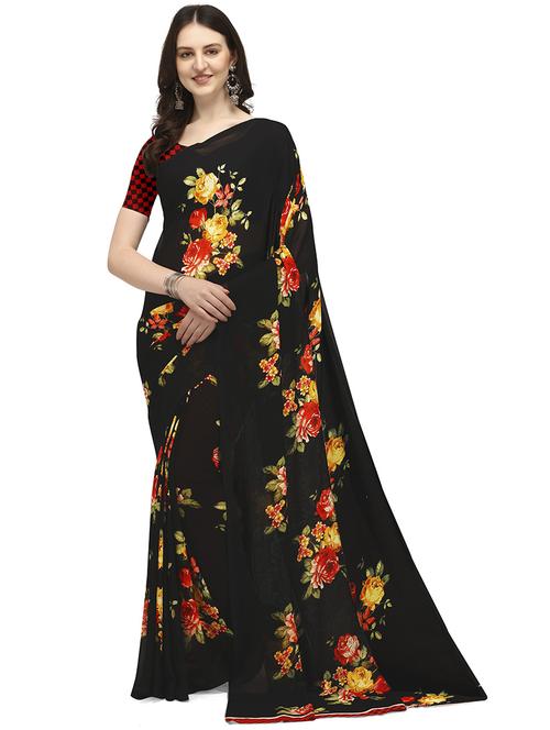 women casual wear georgette saree with blouse - 21480634 - Very Small Image - 1
