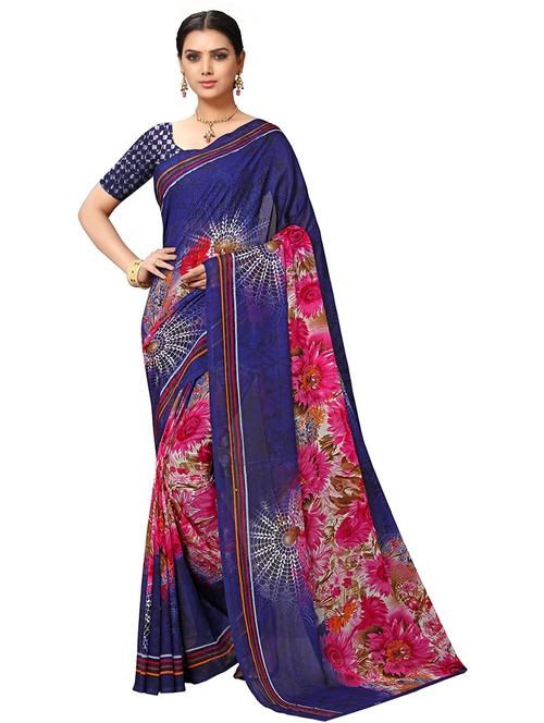women casual wear georgette saree with blouse - 21480637 - Very Small Image - 1