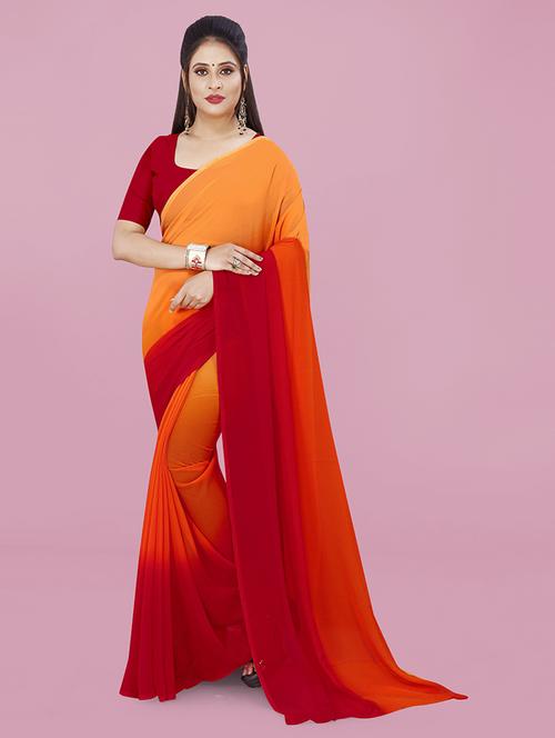 women casual wear georgette saree with blouse - 21480641 - Very Small Image - 1