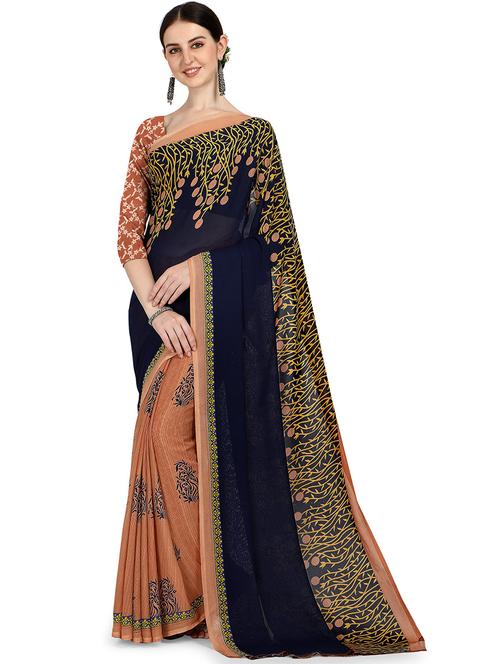 women casual wear georgette saree with blouse - 21480652 - Very Small Image - 1