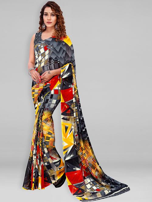 women casual wear georgette saree with blouse - 21480674 - Very Small Image - 1