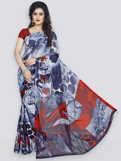 women casual wear georgette saree with blouse - 21480679 - Very Small Image - 1