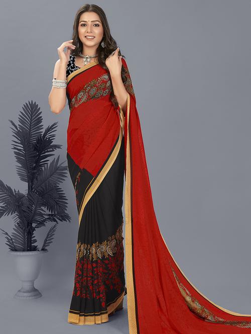 women casual wear georgette saree with blouse - 21480684 - Very Small Image - 1