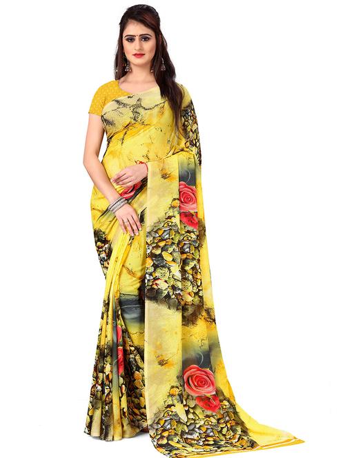 women casual wear georgette saree with blouse - 21480686 - Very Small Image - 1