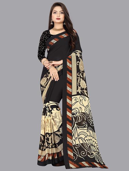 women casual wear georgette saree with blouse - 21480699 - Very Small Image - 1