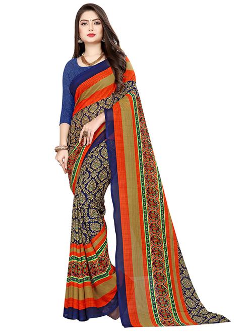 women casual wear georgette saree with blouse - 21480708 - Very Small Image - 1