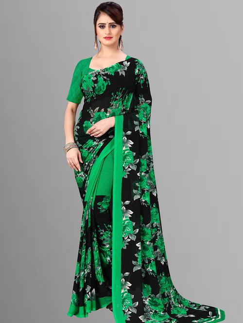 women green printed saree with blouse - 21480796 - Very Small Image - 1