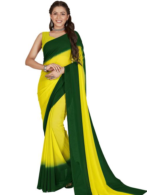 women solid green saree with blouse - 21480851 - Very Small Image - 1