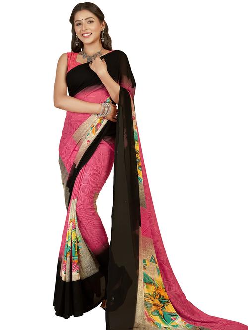 women printed casual wear saree with blouse - 21480860 - Very Small Image - 1