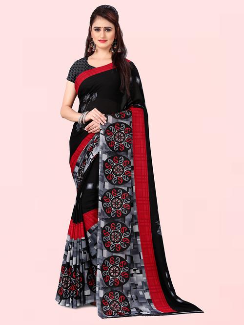 women printed casual wear sarees with blouse - 21480868 - Very Small Image - 1