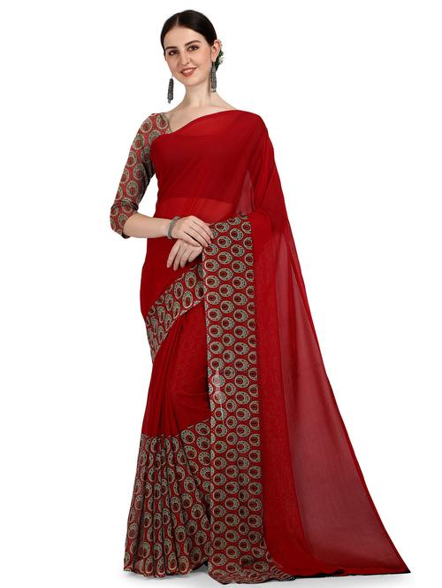women casual wear georgette saree with blouse - 21480873 - Very Small Image - 1