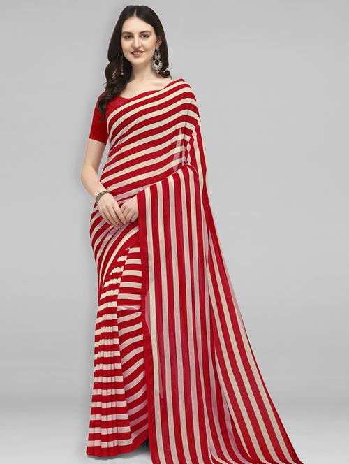 women striped casual wear saree with blouse - 21480895 - Very Small Image - 1