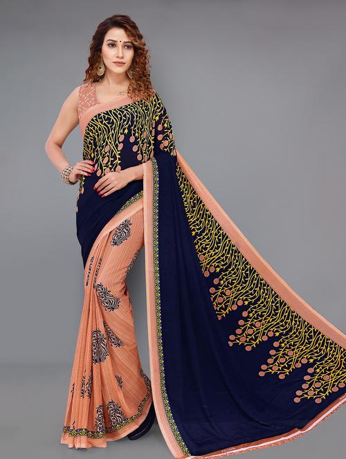 women printed casual wear sarees with blouse - 21480905 - Very Small Image - 1