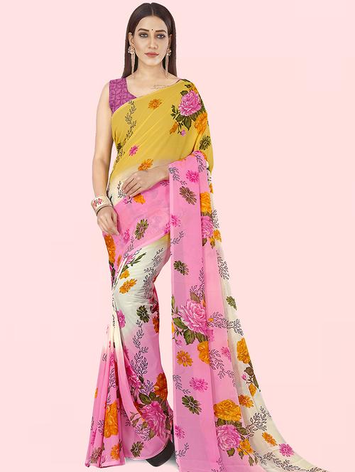 women multi colored printed saree with blouse - 21480914 - Very Small Image - 1