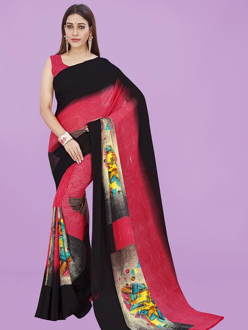 women printed casual wear saree with blouse - 21480915 - Very Small Image - 1