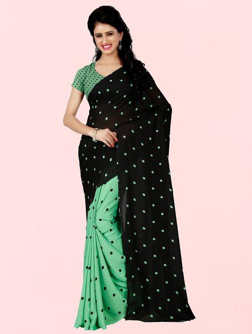 women polka dots casual wear saree with blouse - 21480948 - Very Small Image - 1