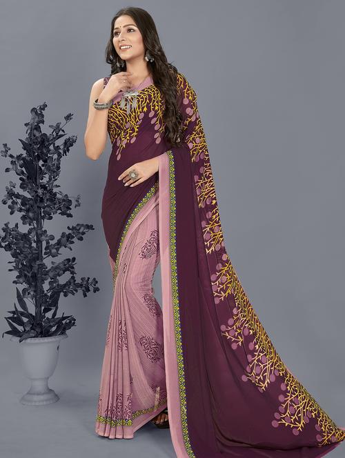 women printed casual wear saree with blouse - 21480952 - Very Small Image - 1