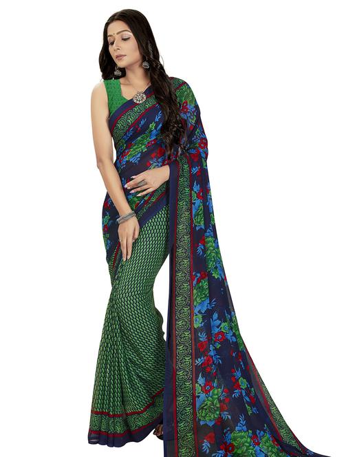 women printed casual wear sarees with blouse - 21480954 - Very Small Image - 1