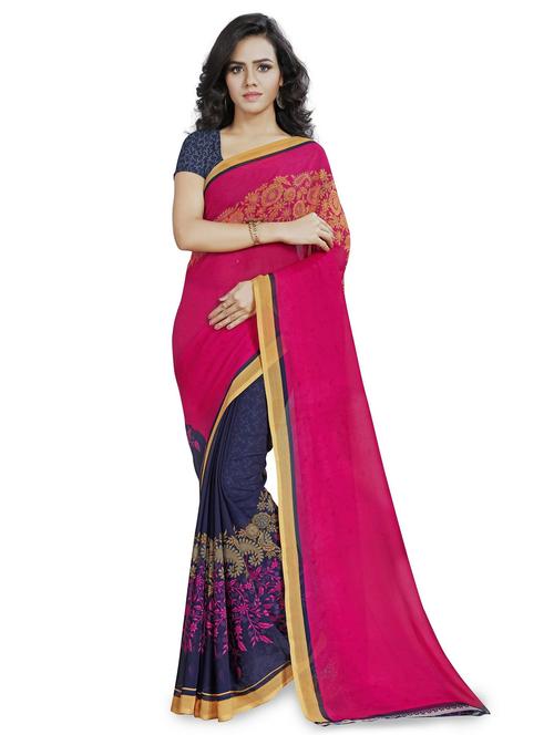 women casual wear georgette saree with blouse - 21480964 - Very Small Image - 1