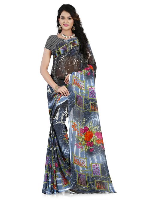 women printed casual wear saree with blouse - 21480982 - Very Small Image - 1