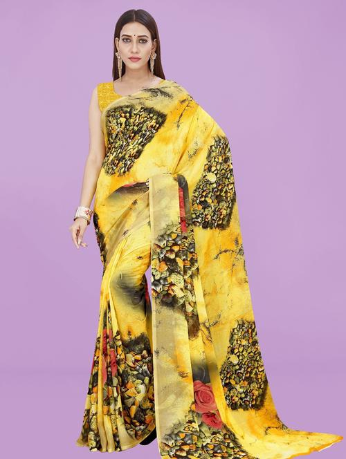 women casual wear georgette saree with blouse - 21481026 - Very Small Image - 1