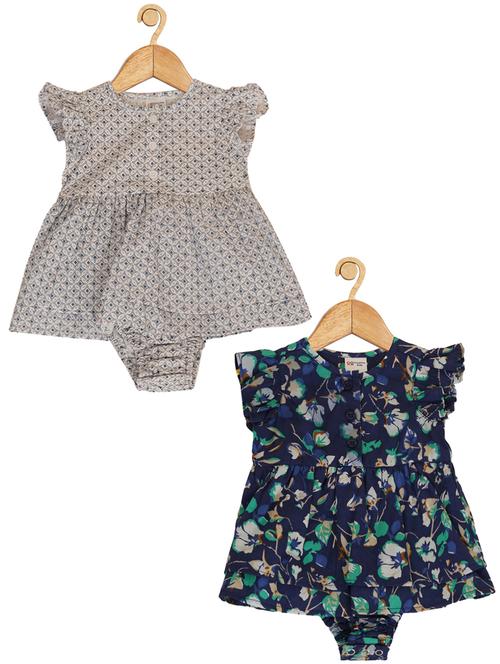 pack of 2 girl printed cotton romper - 21481262 - Very Small Image - 1