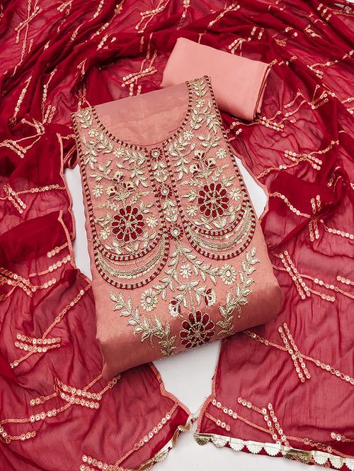 women embroidered unstitched suit set - 21482975 - Very Small Image - 1