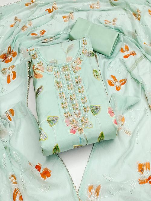 women embroidered unstitched suit set - 21482985 - Very Small Image - 1