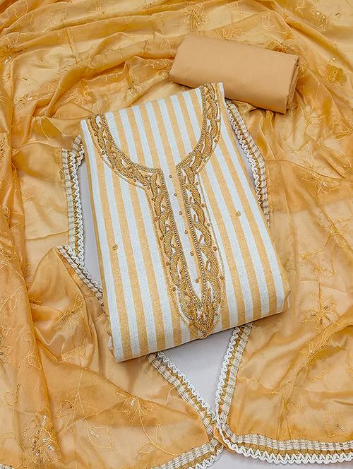 women embroidered unstitched suit set - 21483028 - Very Small Image - 1