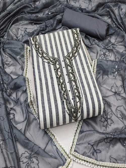 women embroidered unstitched suit set - 21483030 - Very Small Image - 1