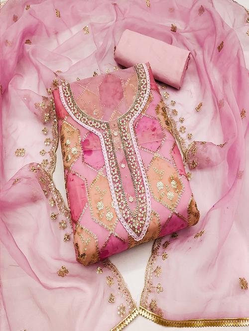 women embroidered unstitched suit set - 21483066 - Very Small Image - 1